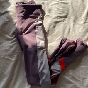 Fabletics leggings with pockets and mesh inserts